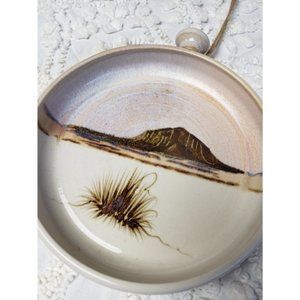 Vintage Hanging Ceramic Pottery Western Plaque